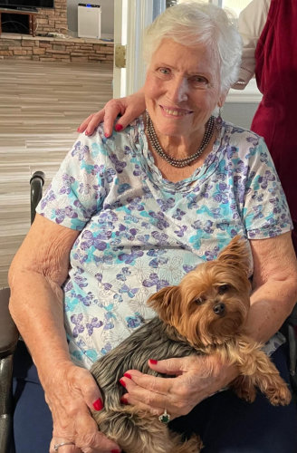 elderly woman in a wheelchair
