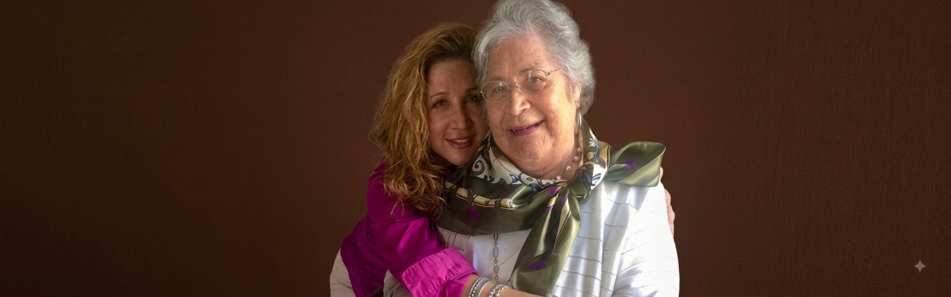 a woman embracing the elderly woman